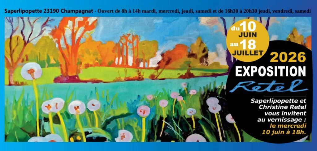 Événement : L&rsquo;artiste creusoise Christine Retel expose ses toiles au Saperlipopette !