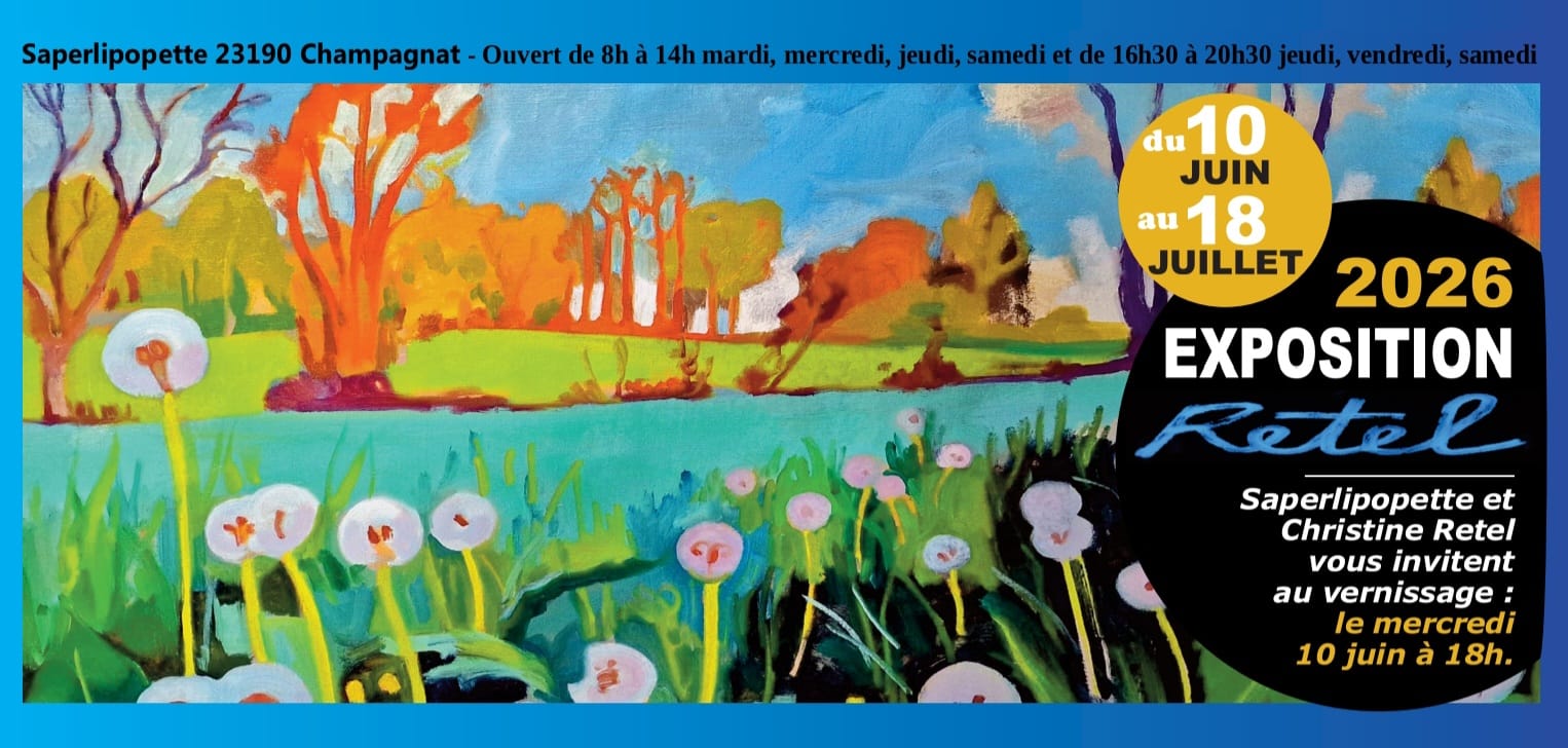 Événement : L&rsquo;artiste creusoise Christine Retel expose ses toiles au Saperlipopette !